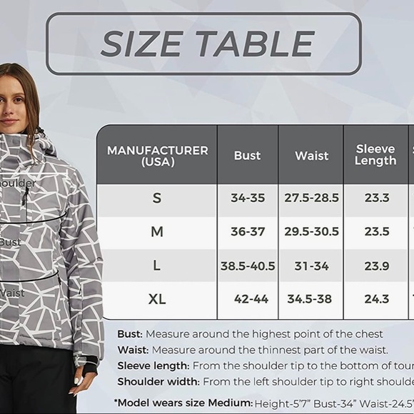 M NEW Wantdo Women's Waterproof Ski Jacket Rain Jacket Winter Warm Snow Coat NWT - Picture 3 of 9